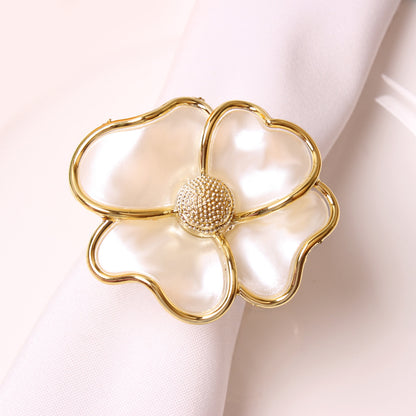 Golden Blossom Napkin Ring | 6 Piece Set