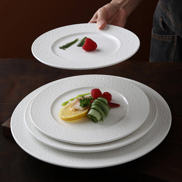 Ivory Grace Fine Porcelain Dinnerware Set  | 18 PCS Set Pebble Pure