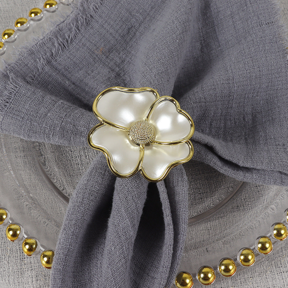 Golden Blossom Napkin Ring | 6 Piece Set