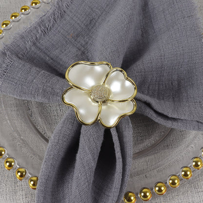 Golden Blossom Napkin Ring | 6 Piece Set
