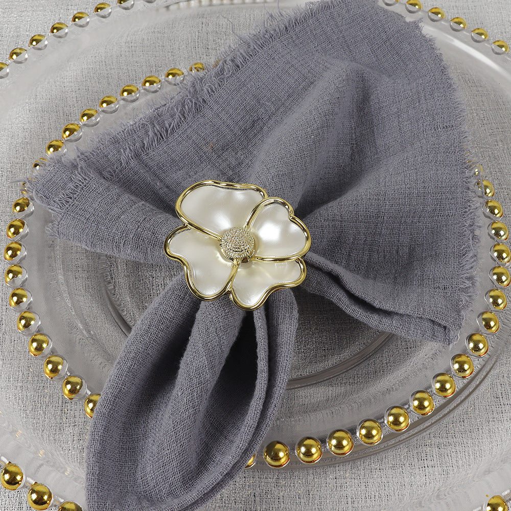 Golden Blossom Napkin Ring | 6 Piece Set