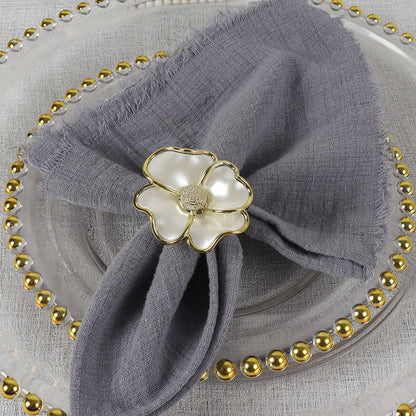 Golden Blossom Napkin Ring | 6 Piece Set