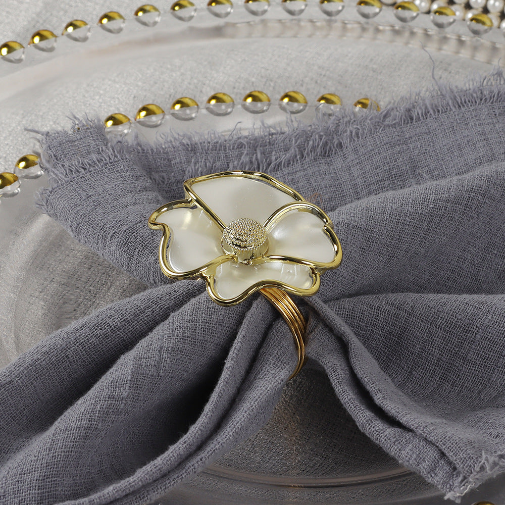Golden Blossom Napkin Ring | 6 Piece Set
