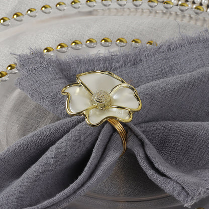 Golden Blossom Napkin Ring | 6 Piece Set