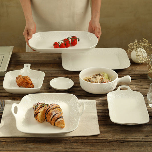 Whisper White Dinnerware | 20 Pieces Set-Vine Pure
